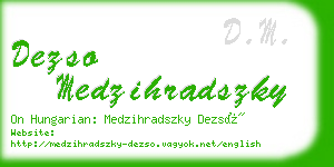 dezso medzihradszky business card